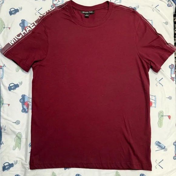 Michael Kors Men's Rich Red Short Sleeve Tee - Picture 5 of 11